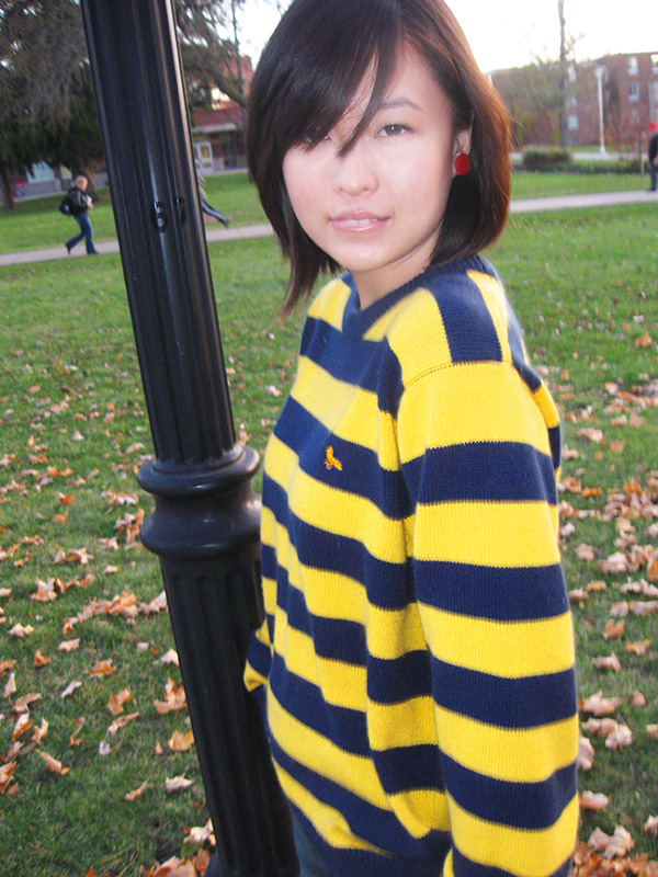 A very sultry look! It brings out all of Peggy Wu's great features and accentuates her versatile sweater. (Photo by Priya Kailash / Student Voice) A very sultry look! It brings out all of Peggy Wu's great features and accentuates her versatile sweater. (Photo by Priya Kailash / Student Voice)