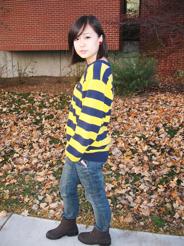 Peggy Wu understands the importance of style and fashion. She strikes a pose that is as fierce as her background is colorful. (Photo by Priya Kailash / Student Voice) Peggy Wu understands the importance of style and fashion. She strikes a pose that is as fierce as her background is colorful. (Photo by Priya Kailash / Student Voice)